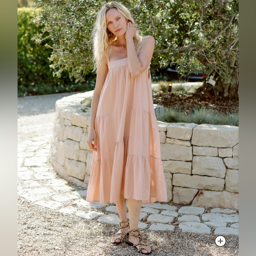 Jenni Kayne Seersucker Summer Dress in Blush